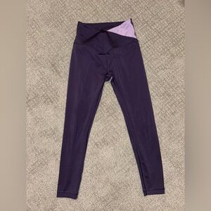 Victoria's Secret Dark Purple High-Waist Leggings with Lilac Waist Panel